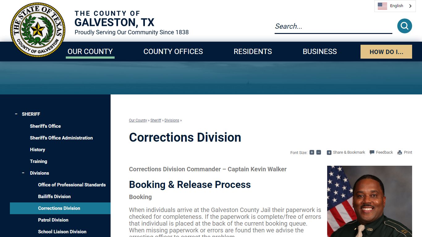 Corrections Division | Galveston County, TX