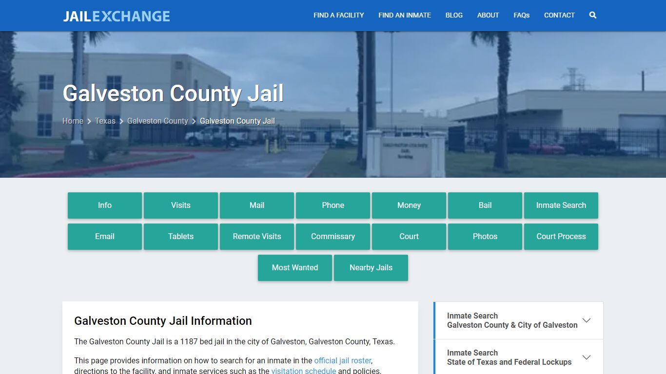 Galveston County Jail, TX Inmate Search, Information